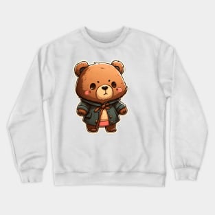 Cute Bear Cartoon Adventurer Adorable Kawaii Animal Crewneck Sweatshirt